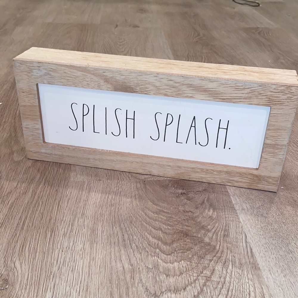 Rae Dunn Splish Splash Standing Wooden Box Sign